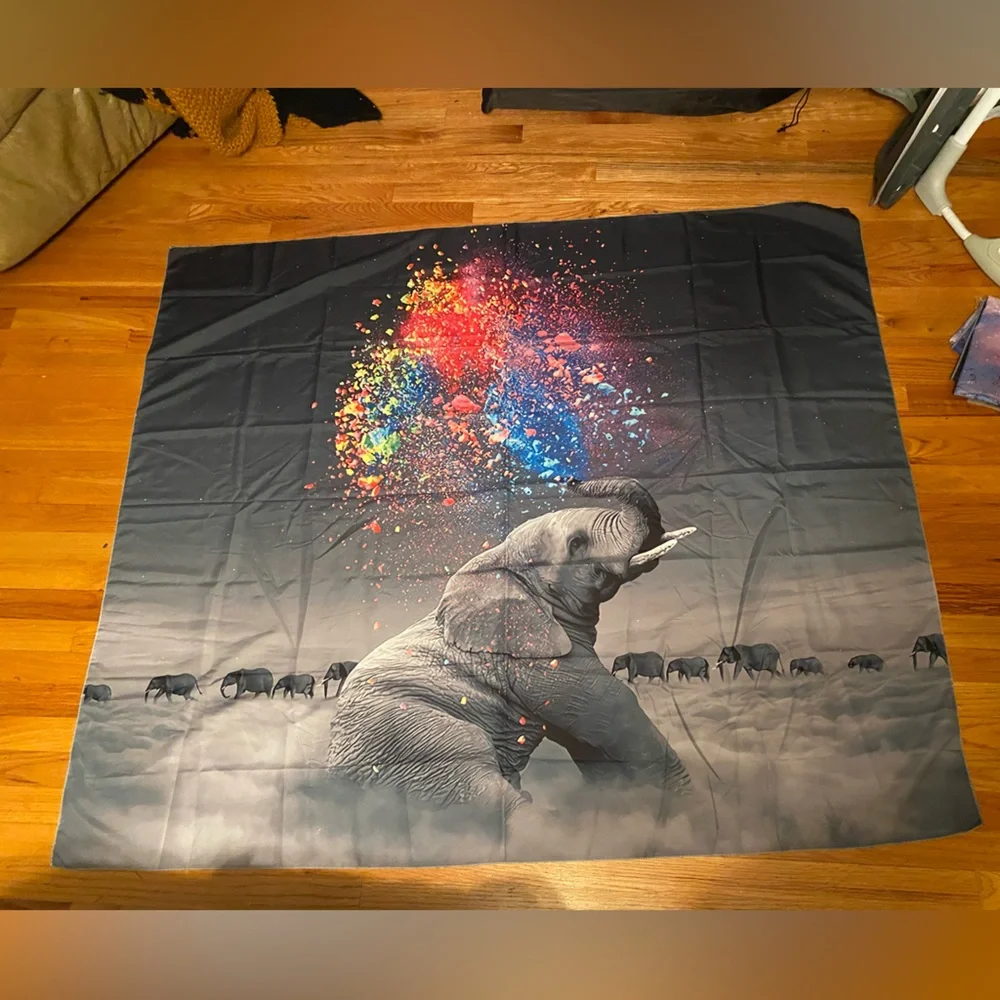 Colorful elephant tapestry